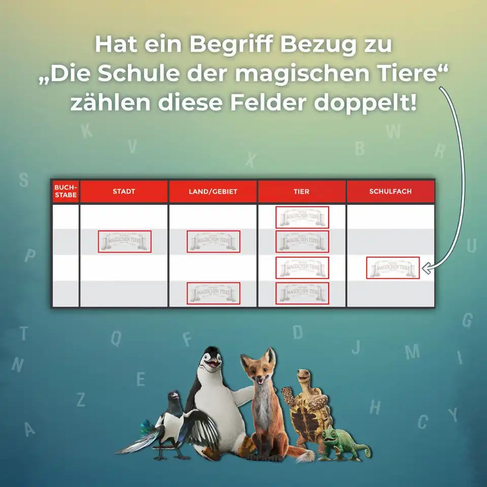 Stadt – Land (684372) - Die Schule der magischen Tiere - Spielplan - Kosmos