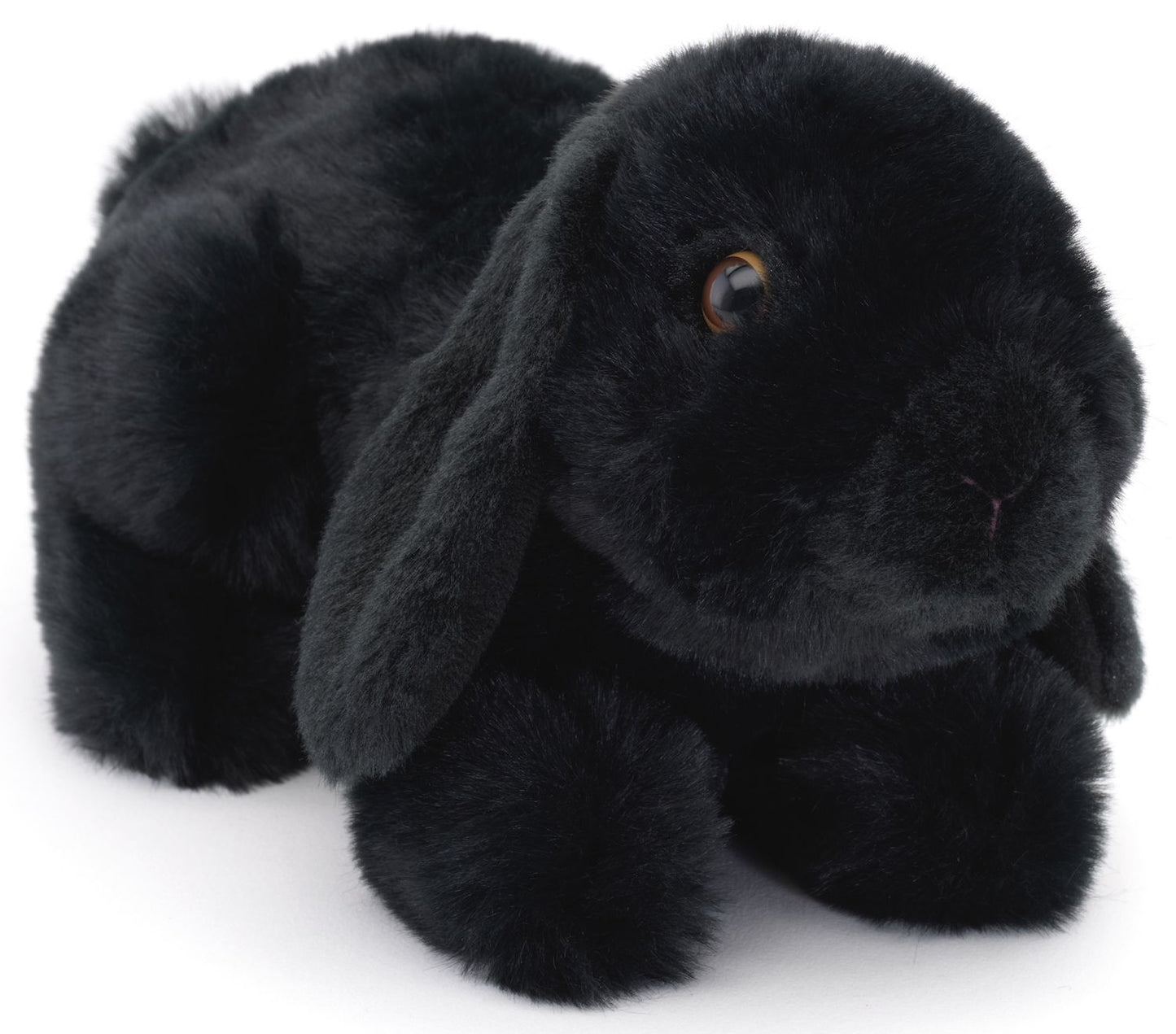 Widderkaninchen, liegend (schwarz) - 20 cm