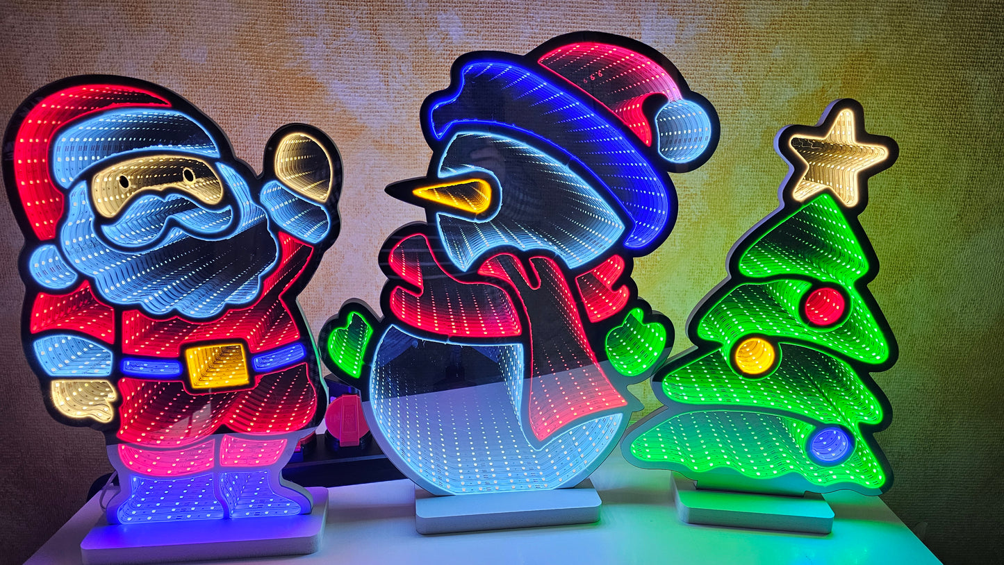 LED Infinity Mirror Weihnachtsbaum 27x8x40cm - Idena