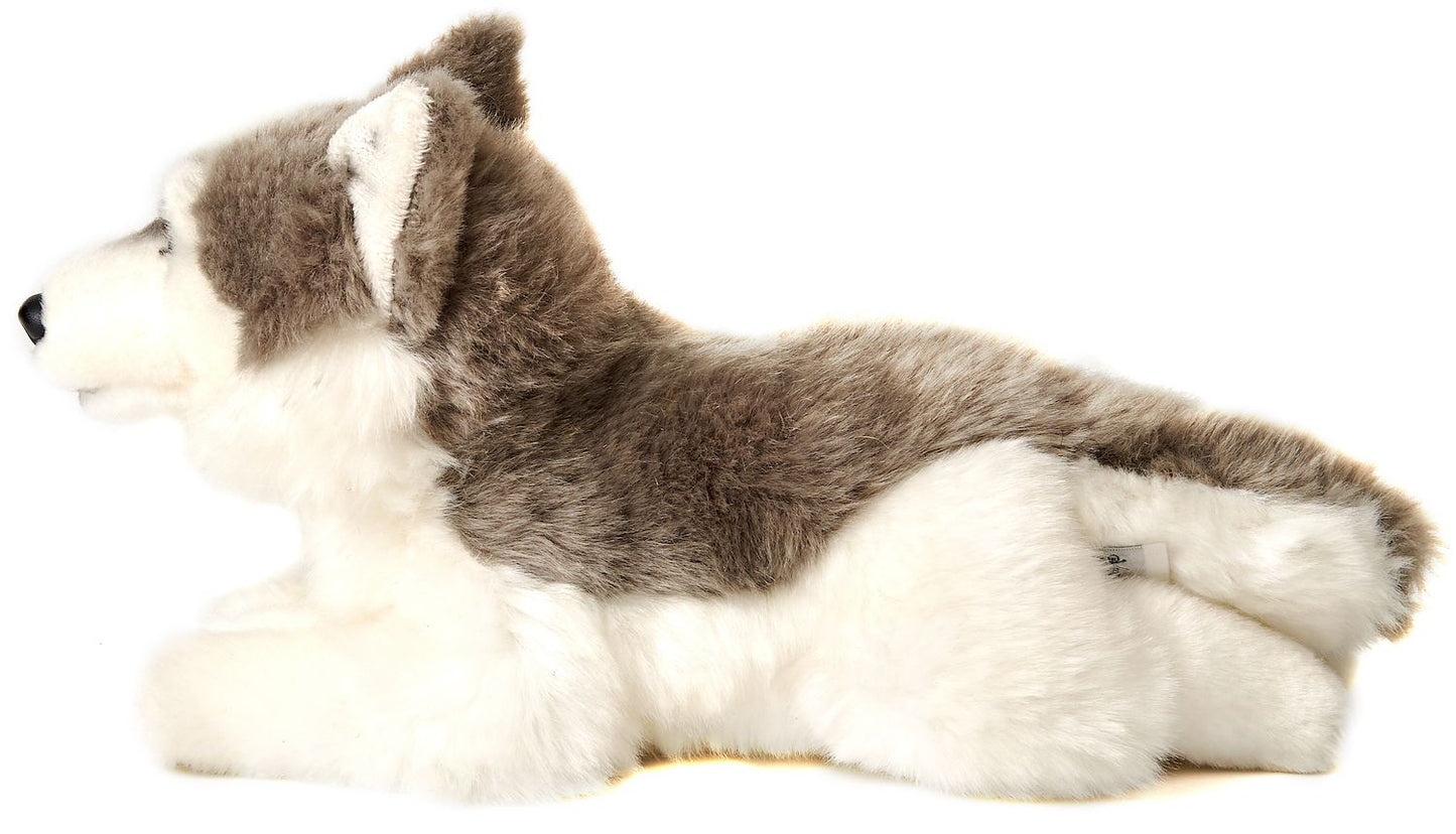 Husky grau, liegend - 40 cm