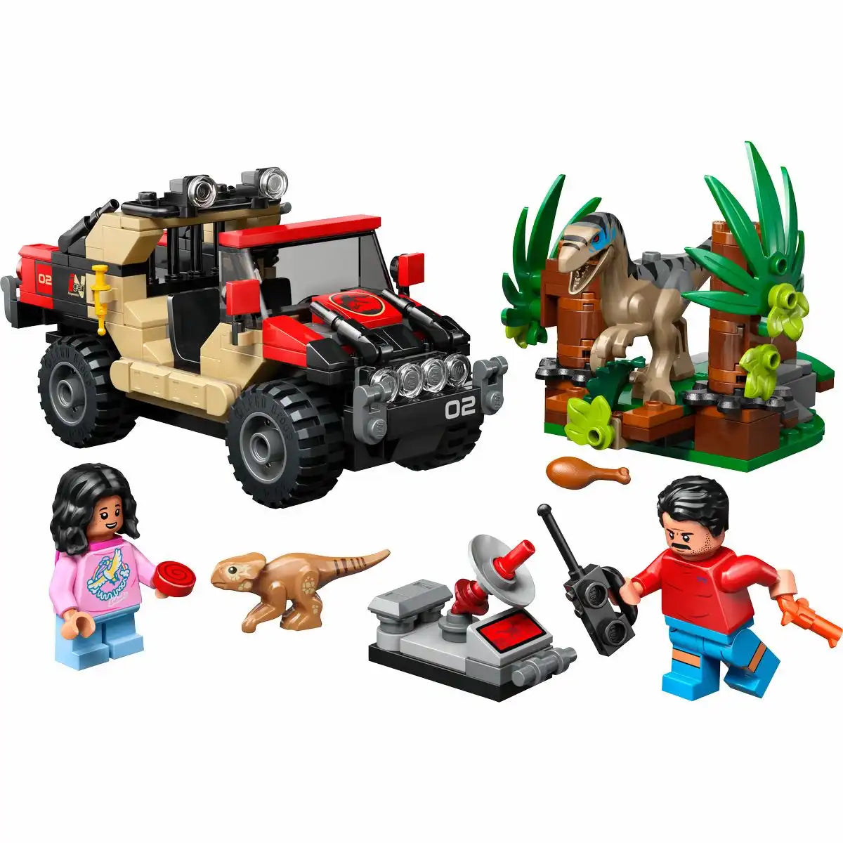 LEGO Jurassic World Raptor: Verfolgungsjagd mit dem Geländewagen 76972