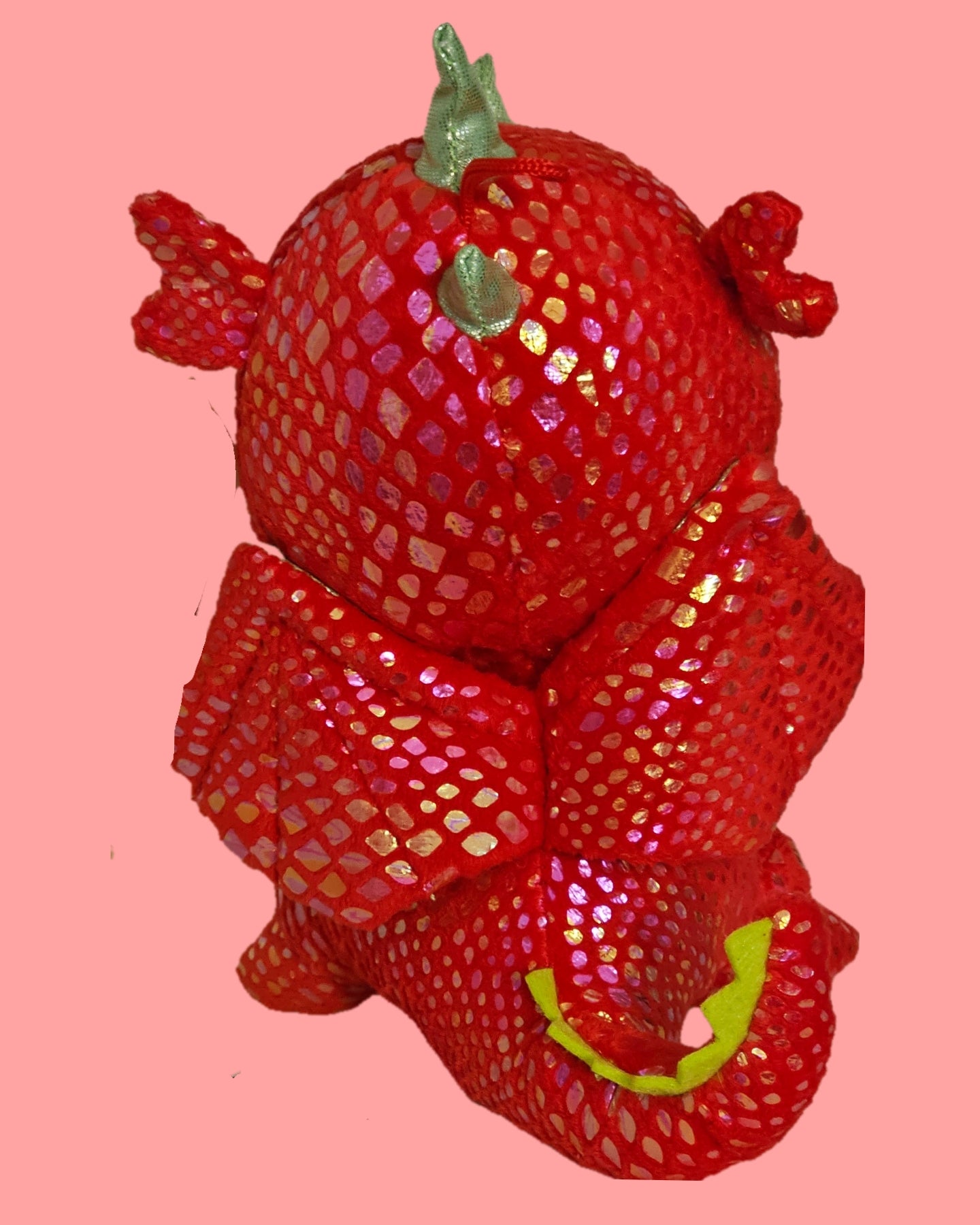 Drache 20 cm Morgenroth Glitzerdrache rot