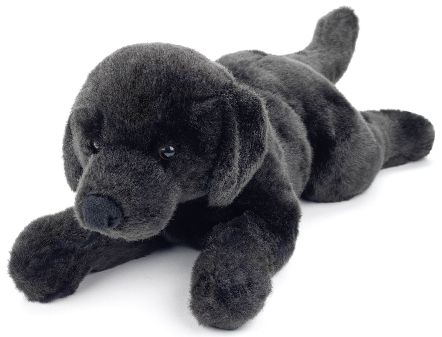 Labrador schwarz, liegend - 40 cm - Unitoys - Kuscheltier - Hund - Haustier- recyceltes Plüsch - GPRS