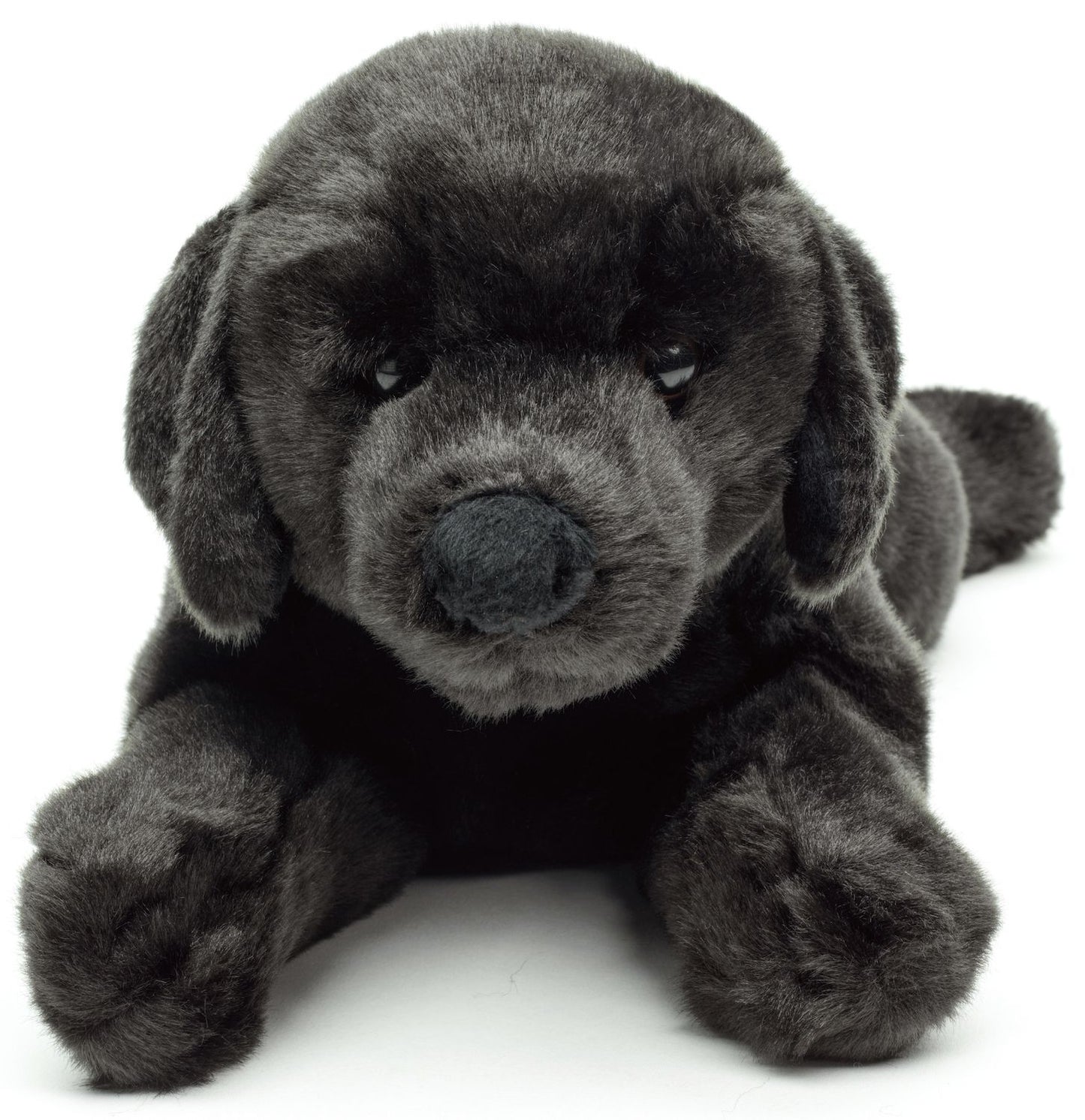 Labrador schwarz, liegend - 40 cm - Unitoys - Kuscheltier - Hund - Haustier- recyceltes Plüsch - GPRS