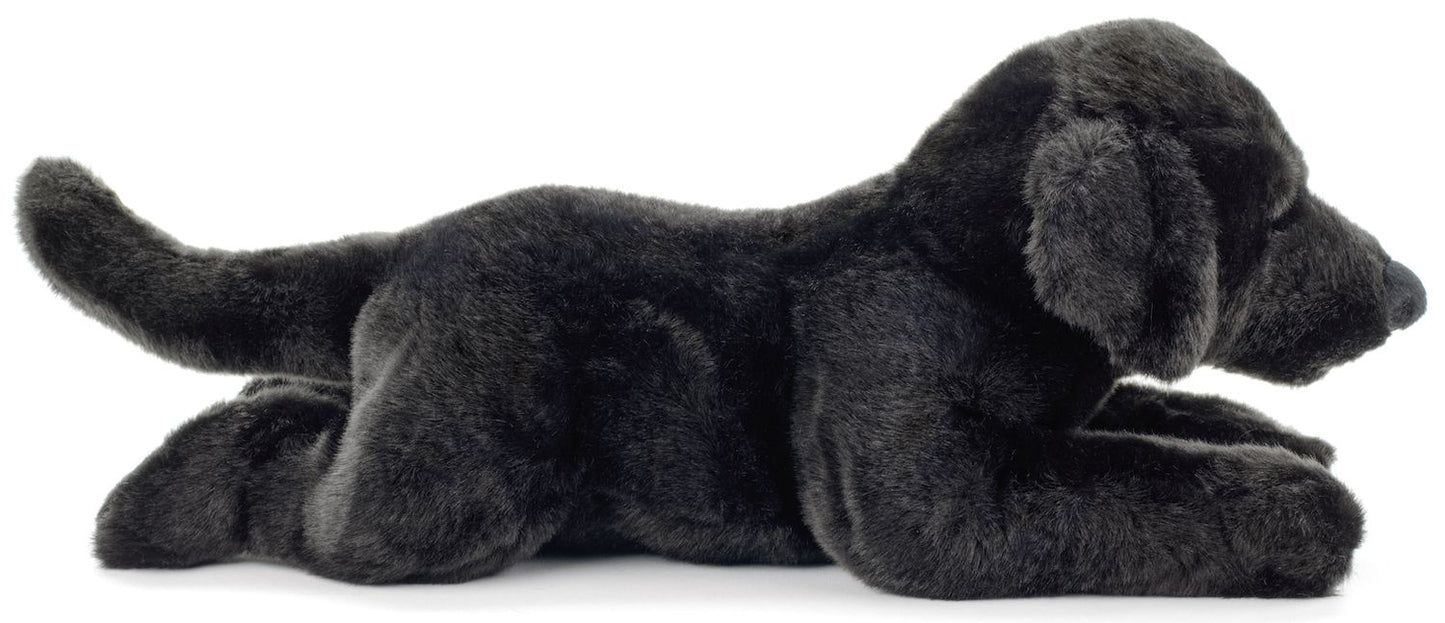 Labrador schwarz, liegend - 40 cm - Unitoys - Kuscheltier - Hund - Haustier- recyceltes Plüsch - GPRS