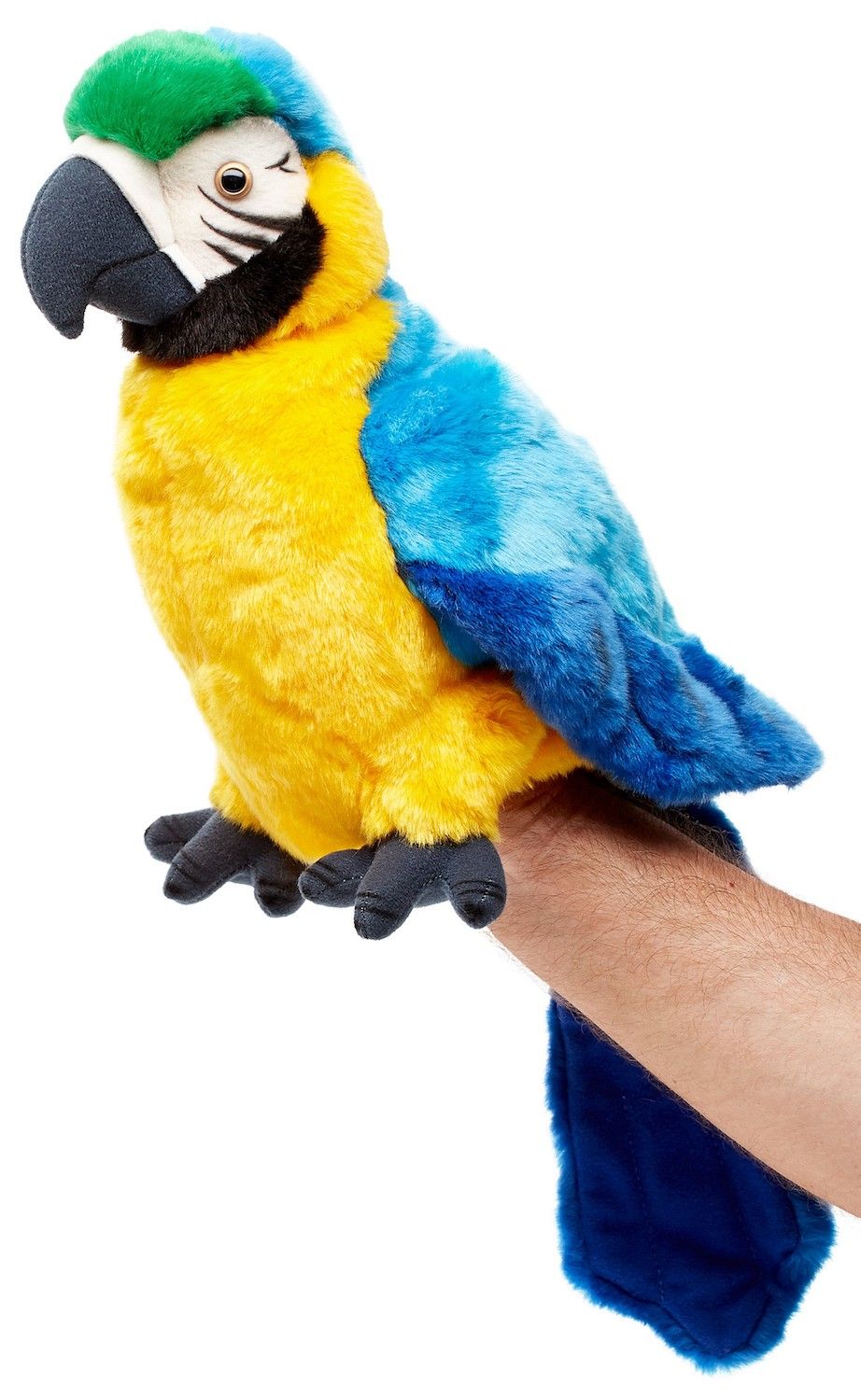 Papagei Handpuppe - mit drehbarem Kopf - 26 cm - Unitoys