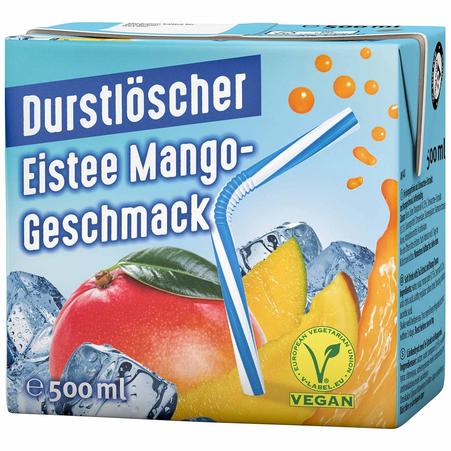 Durstlöscher Eistee Mango - Wesergold - 0,5l - Trinkpäckchen