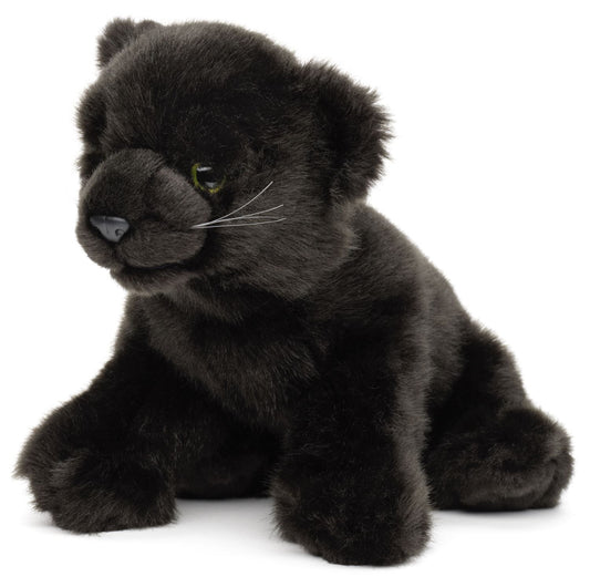 Schwarzer Panther sitzend - 25 cm - Unitoys - Plüsch - weich - GPSR geprüft