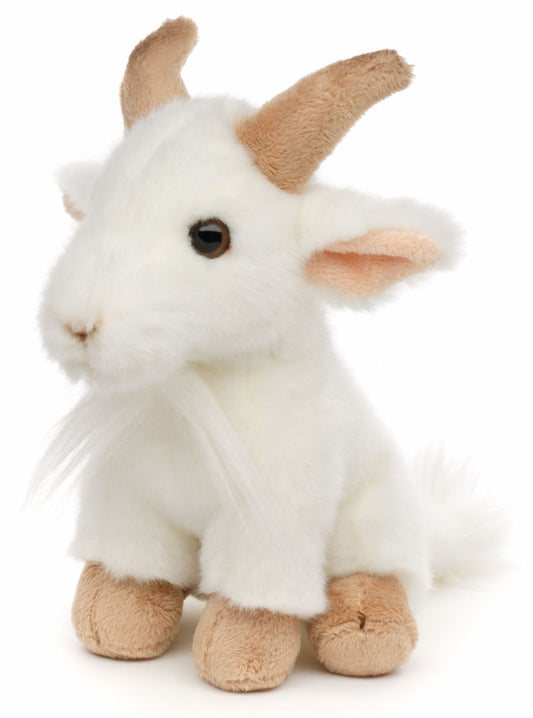 Bergziege Plushie weiß, stehend - 14 cm
