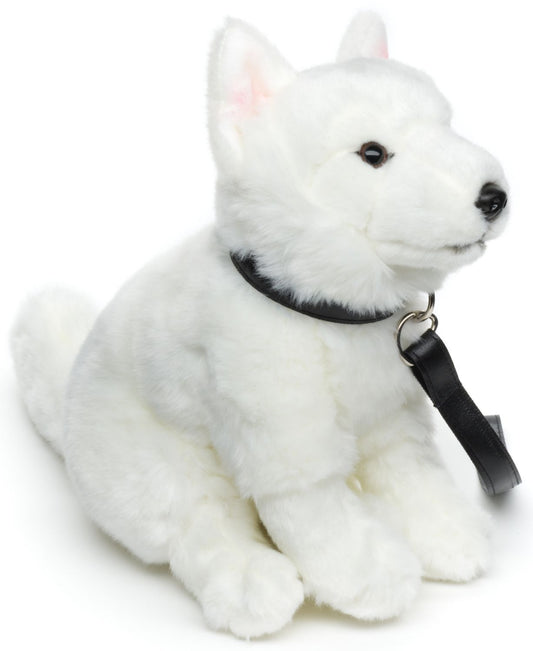 Weißer Schäferhund mit Leine - 26 cm
