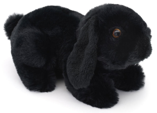 Widderkaninchen, liegend (schwarz) - 20 cm