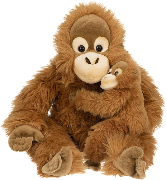 Orang-Utan mit Baby, sitzend - 30 cm