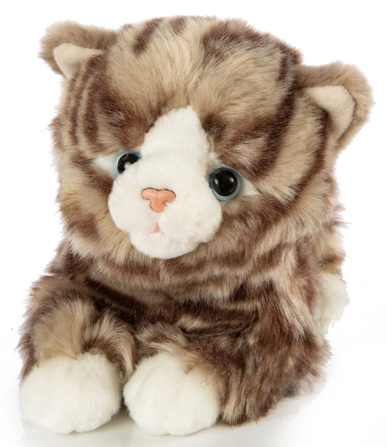 Hauskatze grau-getigert, liegend - 25 cm