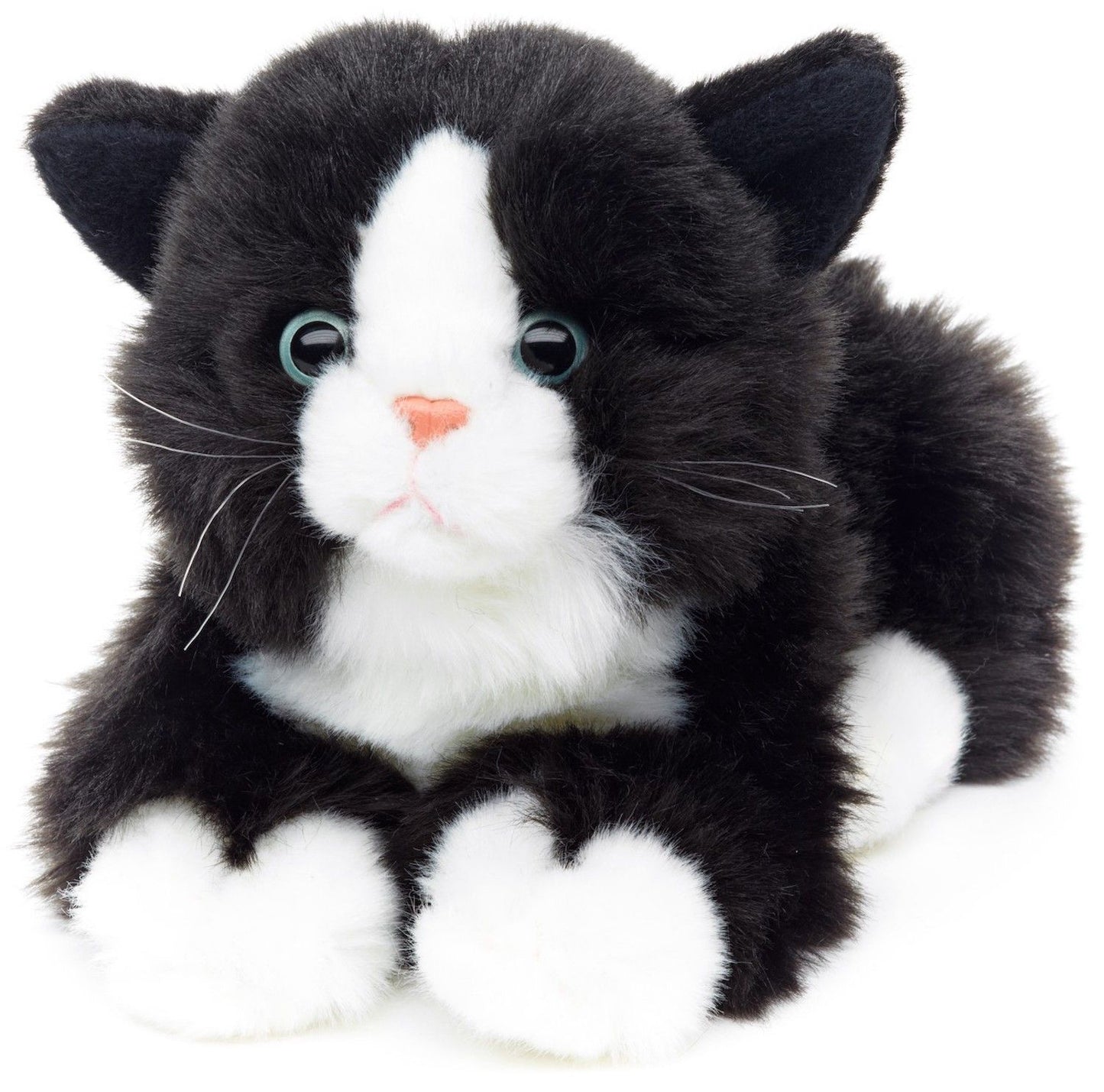 Katze, liegend (schwarz-weiß) - 20 cm