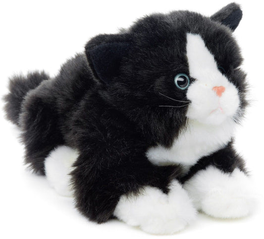 Katze, liegend (schwarz-weiß) - 20 cm