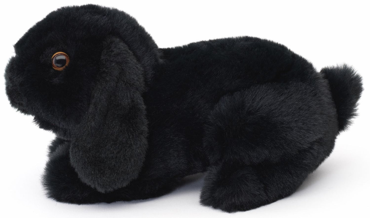 Widderkaninchen, liegend (schwarz) - 20 cm