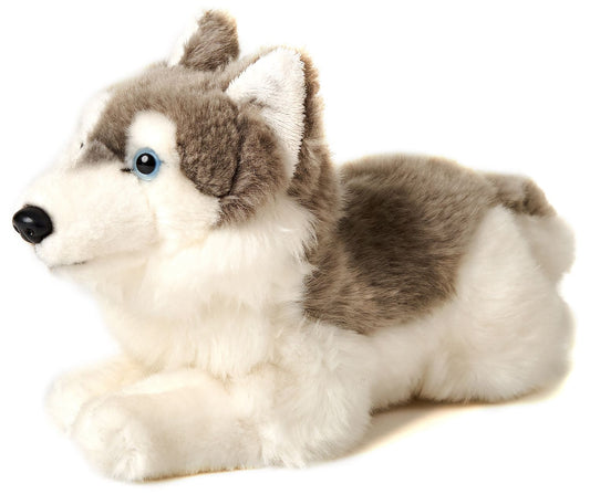 Husky grau, liegend - 40 cm