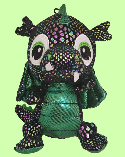 Drache 20 cm Morgenroth Glitzerdrache schwarz