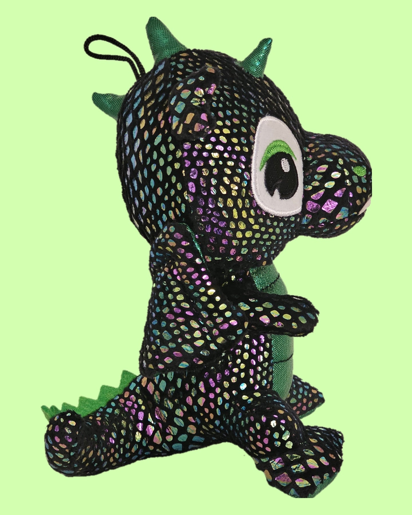Drache 20 cm Morgenroth Glitzerdrache schwarz