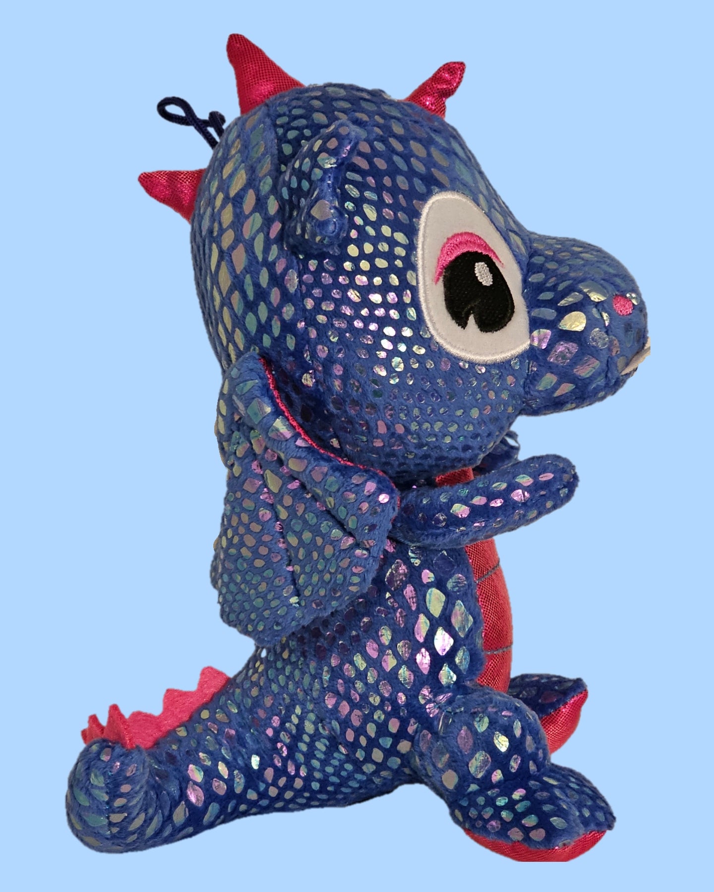 Drache 20 cm Morgenroth Glitzerdrache blau