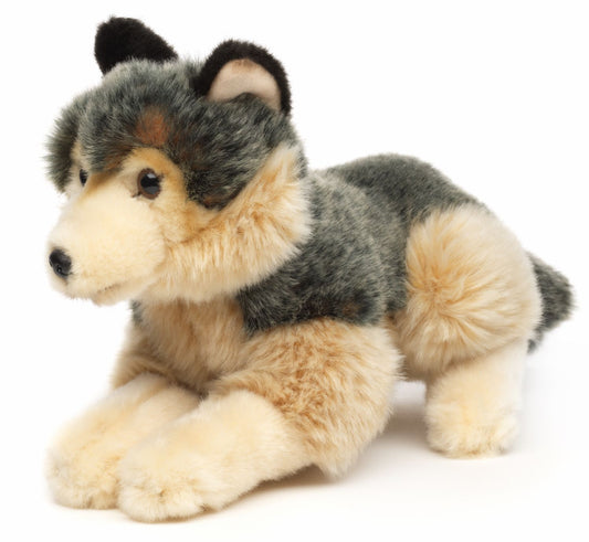 Grauwolf, liegend - 22 cm