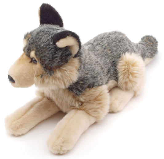 Grauwolf, liegend - 30 cm