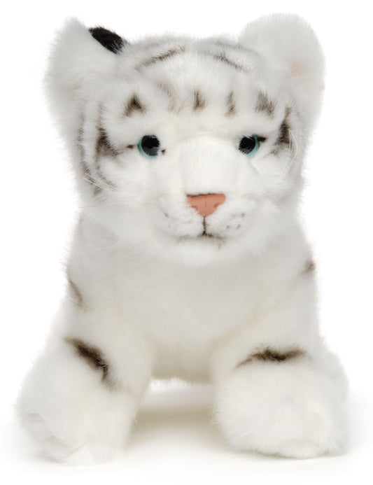 Weißer Tiger Baby, sitzend - 24 cm - Unitoys - Plüsch - weich - GPSR geprüft