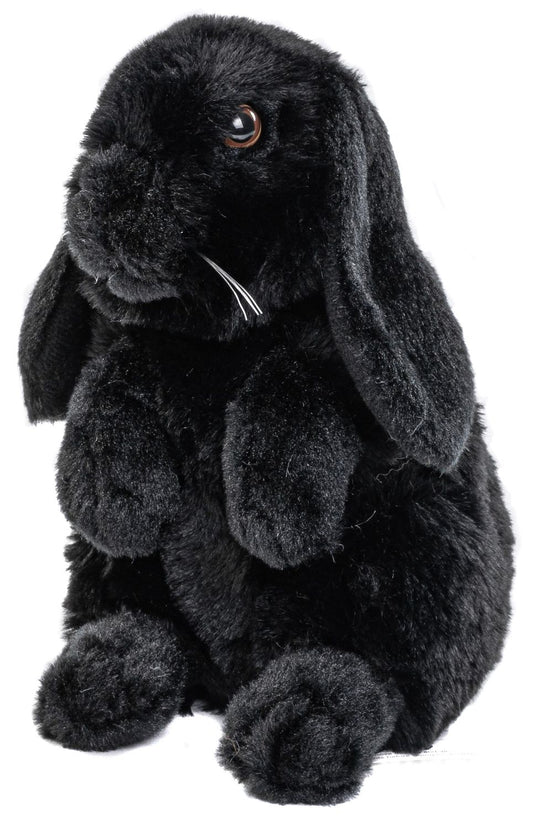Widderkaninchen, sitzend (schwarz) - 19 cm
