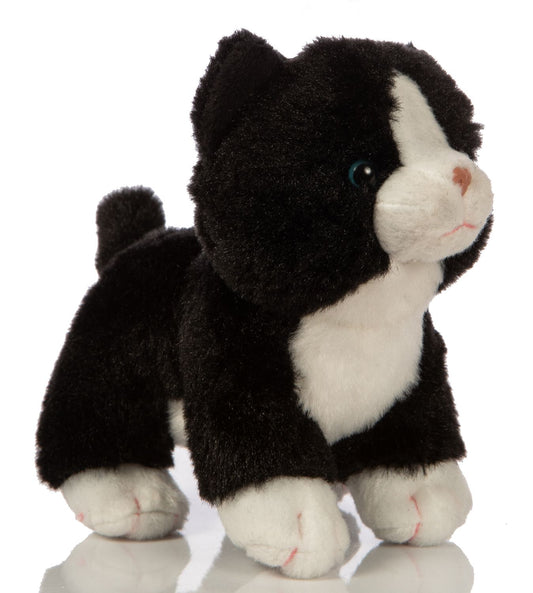 Katzen-Baby (schwarz-weiß), stehend - 13 cm
