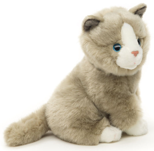 Katze grau, sitzend - 21 cm