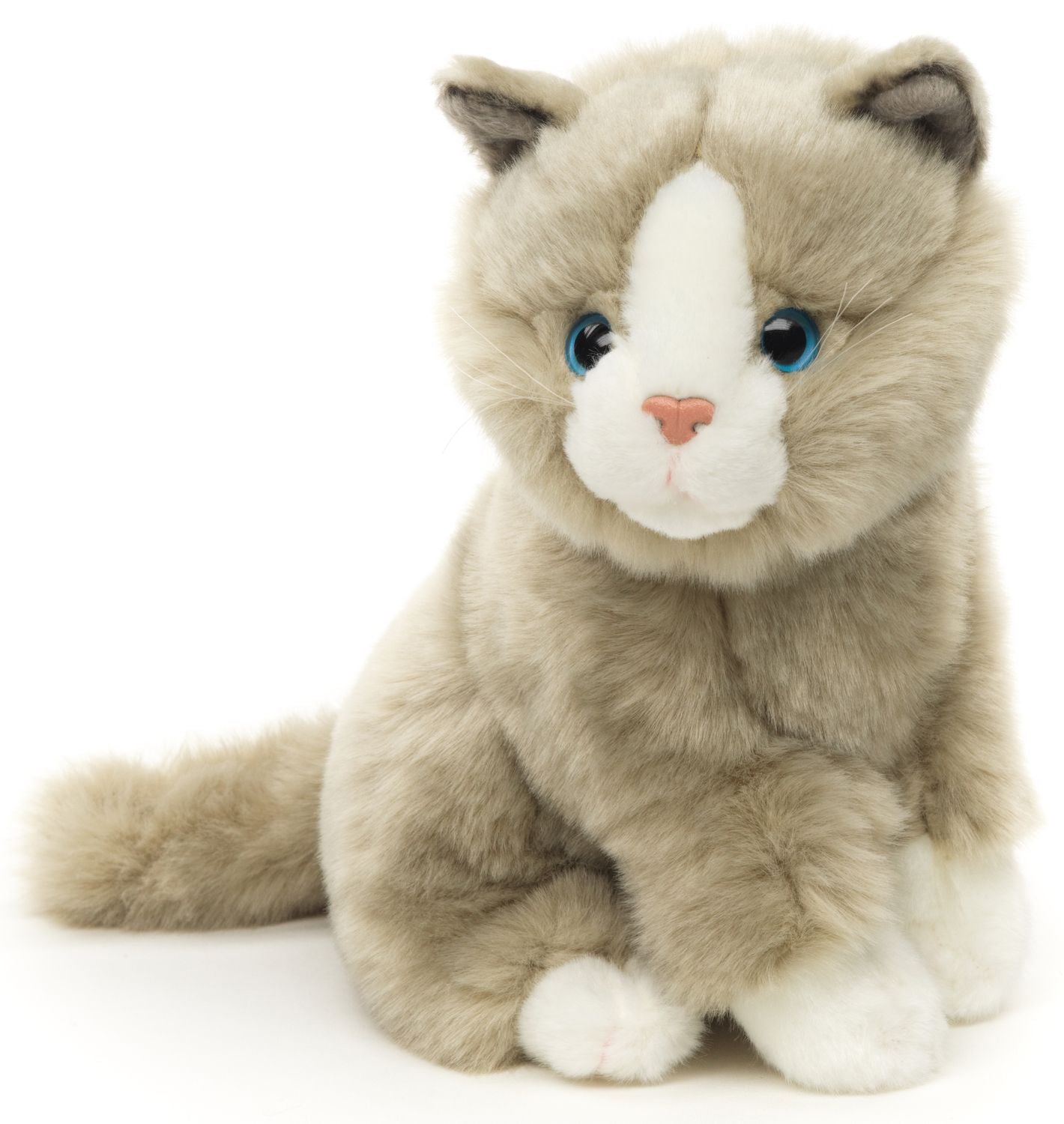 Katze grau, sitzend - 21 cm