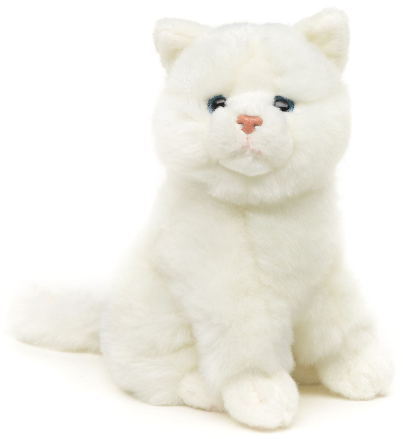 Katze weiß, sitzend - 21 cm