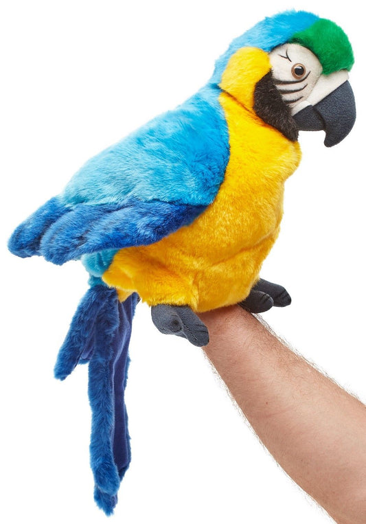 Papagei Handpuppe - mit drehbarem Kopf - 26 cm - Unitoys