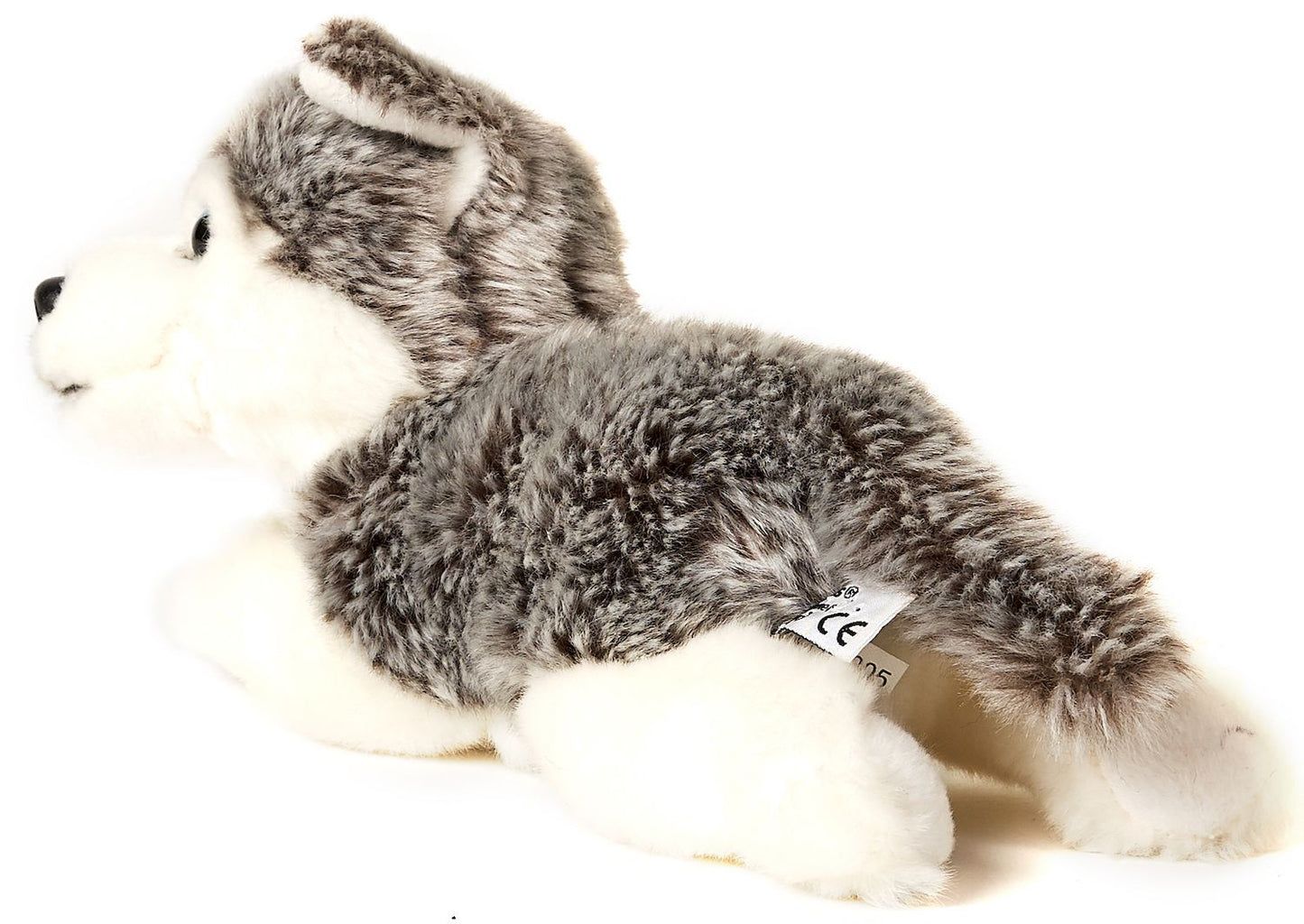 Husky grau, liegend - 38 cm - Unitoys - Kuscheltier - Hund - Haustier-  recyceltes Plüsch - GPRS