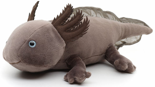 Axolotl (braun-grau) - 32 cm - Unitoys - Kuscheltier - Plüsch - GPSR geprüft