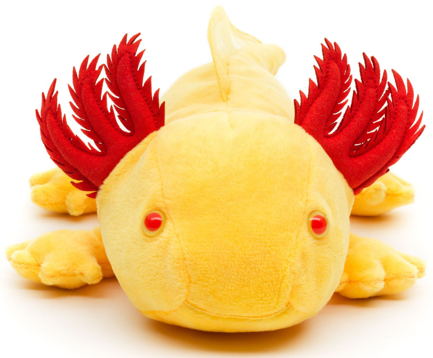 Axolotl (gelb mit roten Augen) - 32 cm - Unitoys - Kuscheltier - Plüsch - GPSR geprüft