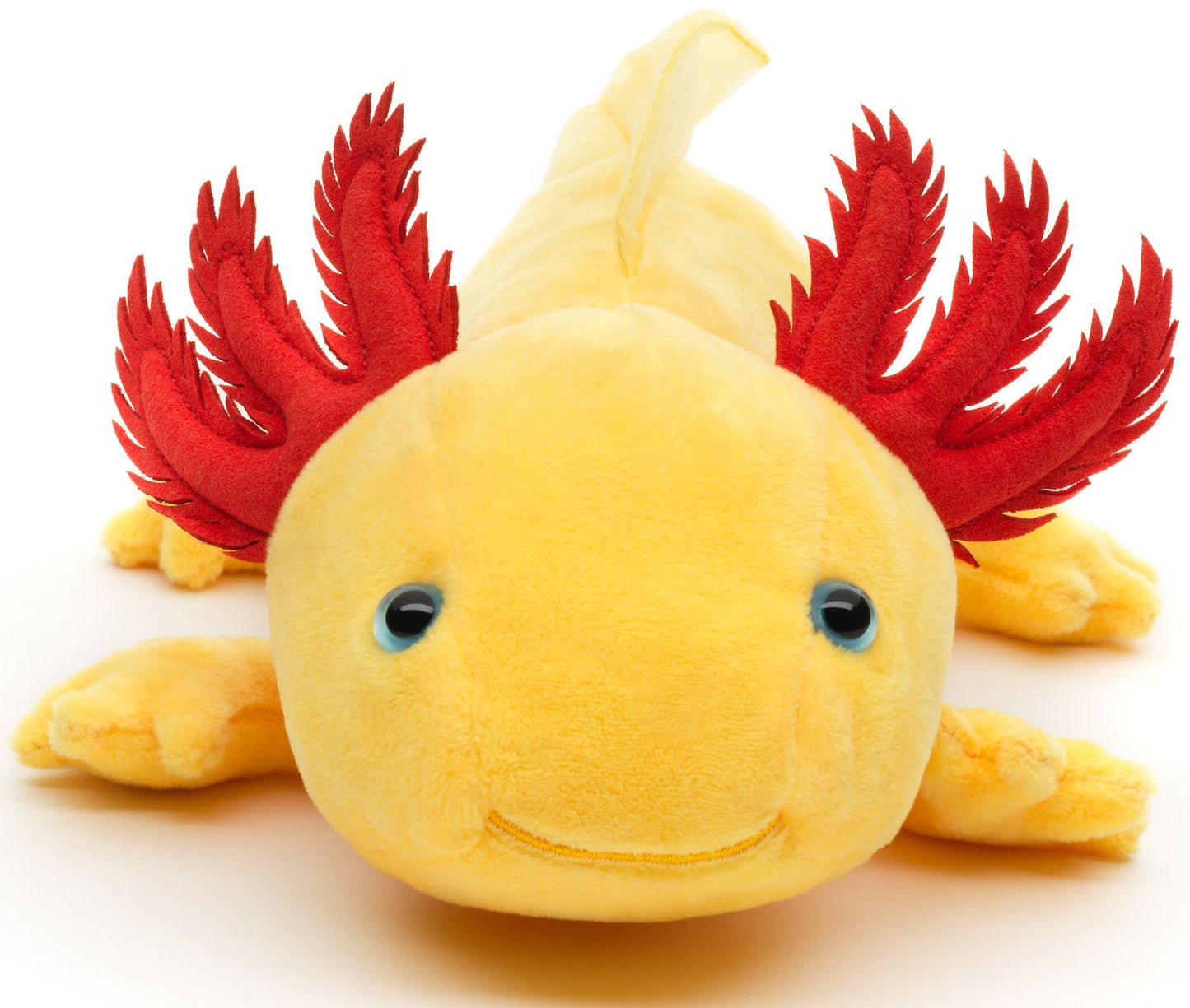 Axolotl (gelb mit blauen Augen) - 32 cm - Unitoys - Kuscheltier - Plüsch - GPSR geprüft