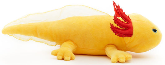 Axolotl (gelb mit blauen Augen) - 32 cm - Unitoys - Kuscheltier - Plüsch - GPSR geprüft