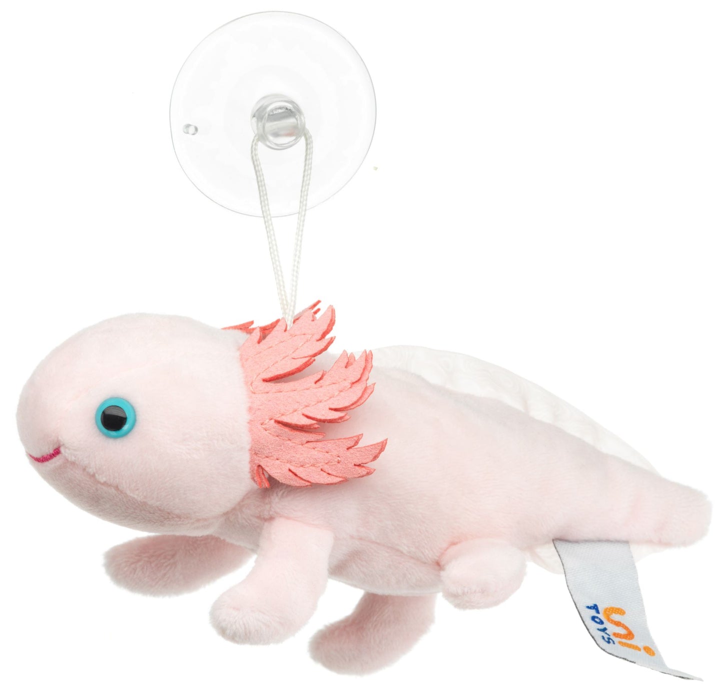 Axolotl mit Saugnapf - 15cm - Unitoys - Kuscheltier - Plüsch - GPSR geprüft