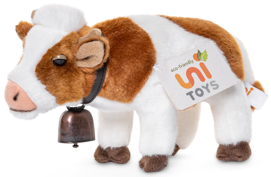 Kuh mit Glocke - 27 cm - Kuscheltier - Plüsch - Unitoys