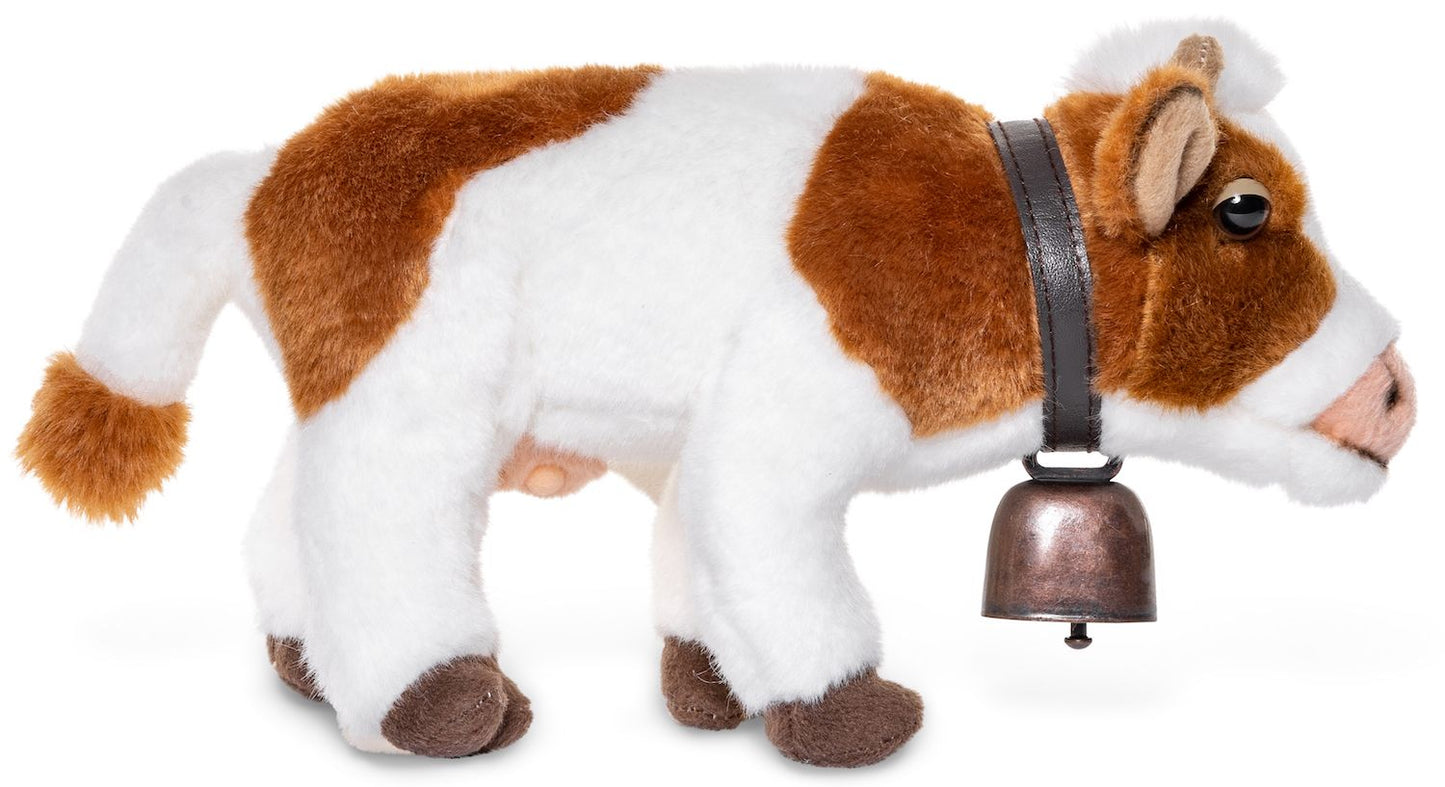 Kuh mit Glocke - 27 cm - Kuscheltier - Plüsch - Unitoys