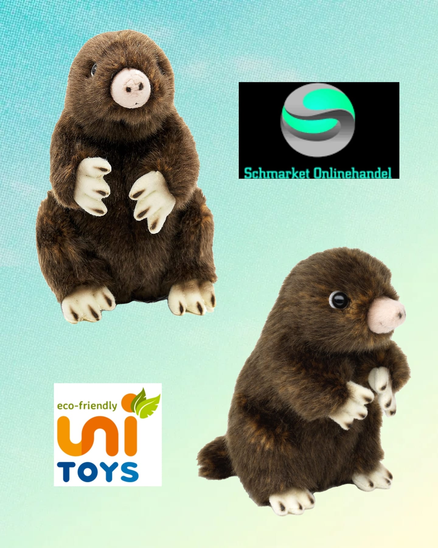 Maulwurf 19 cm Kuscheltier - Plüsch - Unitoys